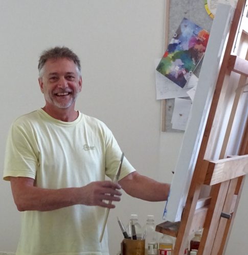 Artist in his studio Byron Bay