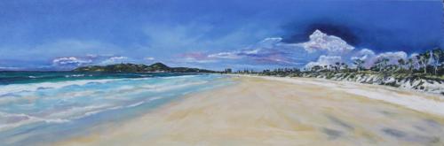 'Belongil' - oil & acrylic on canvas , 31 x 91.5cm -SOLD