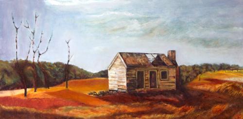 'The Old Place' - oil & acrylic on canvas, 46 x 91.5 cm