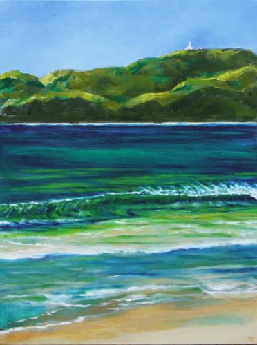 'Clarkes Beach' - oil & acrylic on canvas, 46 x 62cm - SOLD