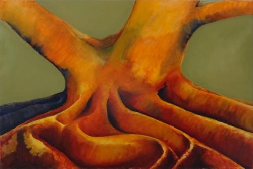 'Holding On' - oil & acrylic on canvas, 51 x 76cm